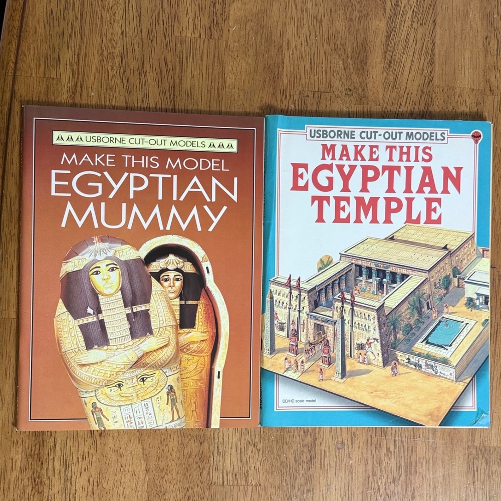 Lot of 2 Vintage Make This Model Series Egyptian Temple Mummy Cut Out